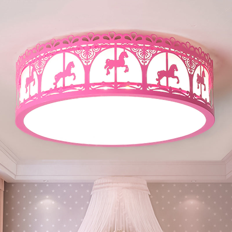 Modern Acrylic Flush Mount Ceiling Light: Perfect For Kid’s Bedroom Pink / 16.5’ White