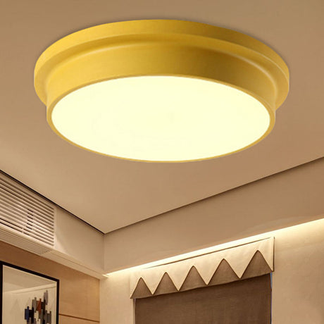 Nordic Macaron Colored Flushmount Ceiling Light For Child Bedroom