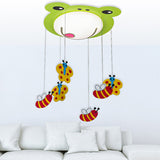 Green Acrylic Fog Flush Mount Light - Butterfly & Bee Cartoon Ceiling Lamp For Baby Bedroom