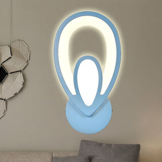 Candy Colored Cartoon Sconce Lamp For Childs Bedroom Stair Wall Blue / Water Drop