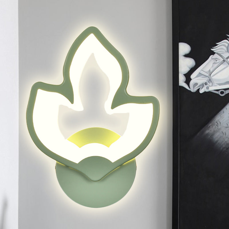 Candy Colored Cartoon Sconce Lamp For Childs Bedroom Stair Wall Green / Flower
