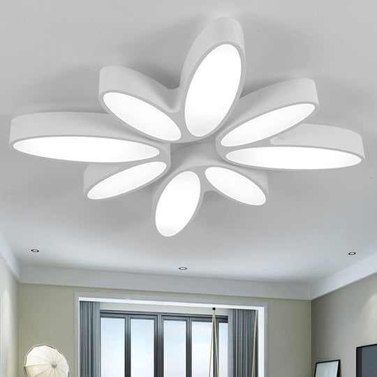 Creative Acrylic Ceiling Lamp For Child’s Bedroom - White 8 - Petal Blossom Design / 27’