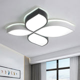 White Led Ceiling Light - Simple Style 4-Petal Acrylic Mount For Dining Room / 18
