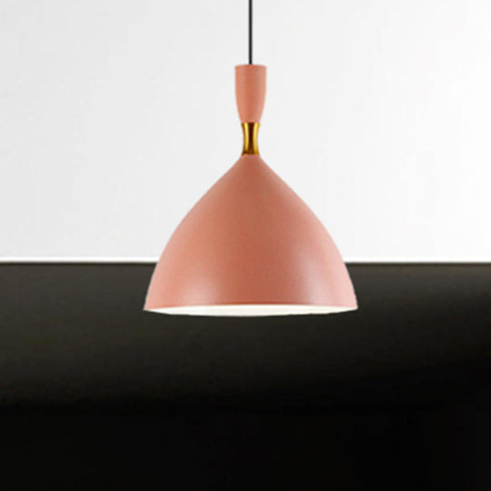 Macaron Loft Suspension Light - Restaurant Cloth Shop Funnel Pendant Lighting Aluminum 1 Head Pink