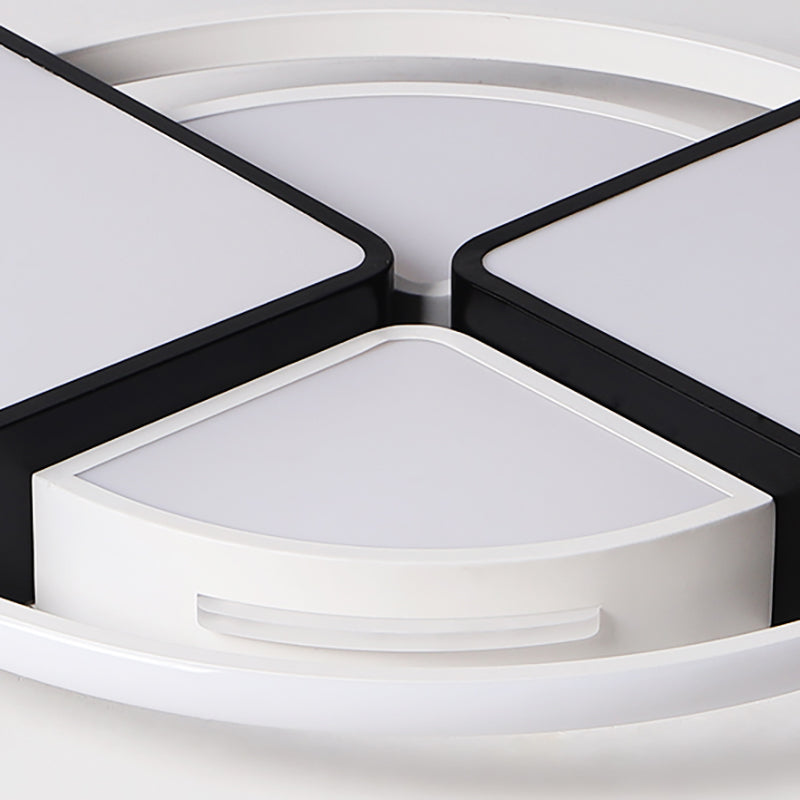 Modern Fan - Shaped Led Flush Mount Ceiling Light With Metal And Acrylic Shade - 16/19.5