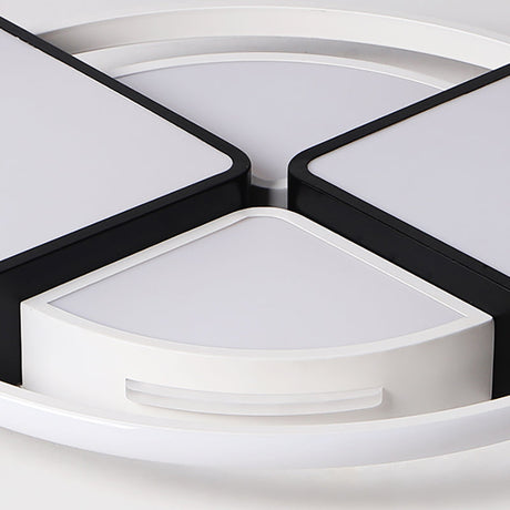Modern Fan-Shaped Led Flush Mount Ceiling Light With Metal And Acrylic Shade - 16/19.5