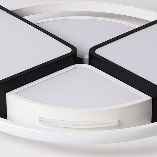 Modern Fan-Shaped Led Flush Mount Ceiling Light With Metal And Acrylic Shade - 16/19.5