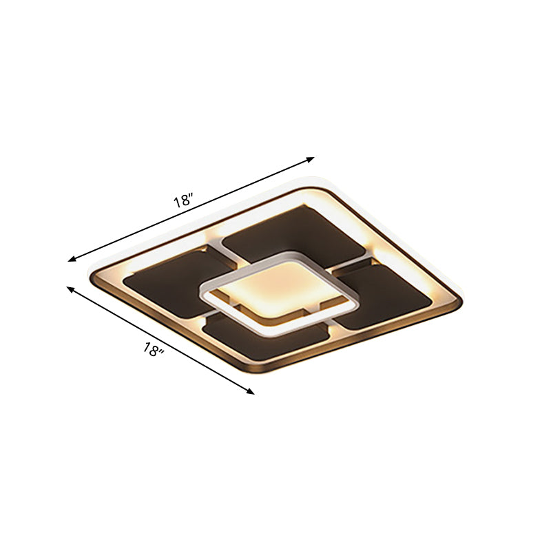 Nordic Style Led Flush Mount Ceiling Light In Black And White - 18’/23.5’/35.5’ W