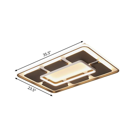 Nordic Style Led Flush Mount Ceiling Light In Black And White - 18’/23.5’/35.5’ W