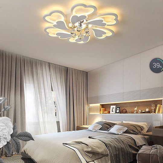 Loving-Heart Led Flush Light In Warm/White - Contemporary Acrylic Design 27’/31.5’ Wide