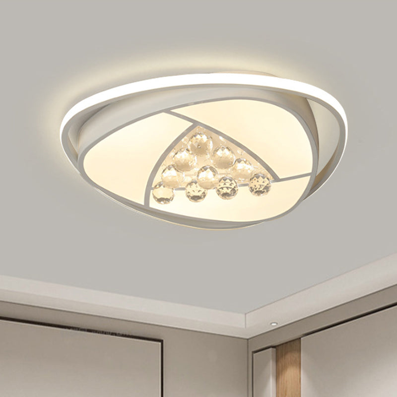 Modern Led Triangle Flush Ceiling Lamp - 16.5’/20.5’ Acrylic & Clear Crystal White Light