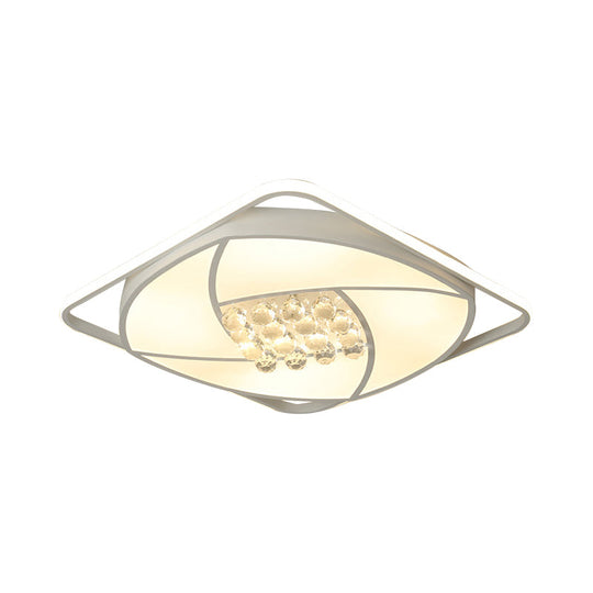 Modern Flushmount Led Light With Acrylic And Crystal Accents - Available In 16.5’ 20.5’ Widths