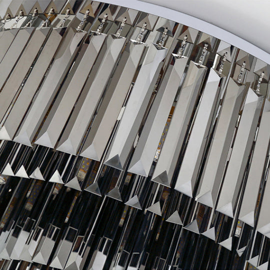 Contemporary 4 - Tier Smoke Gray Crystal Flushmount Light - 8/12 Lights Flush Fixture