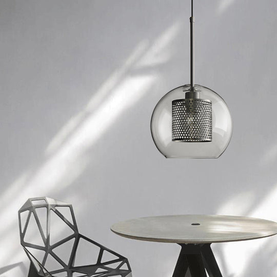 Modern Clear Glass Pendant Light For Dining Room Table - 1-Light Fixture