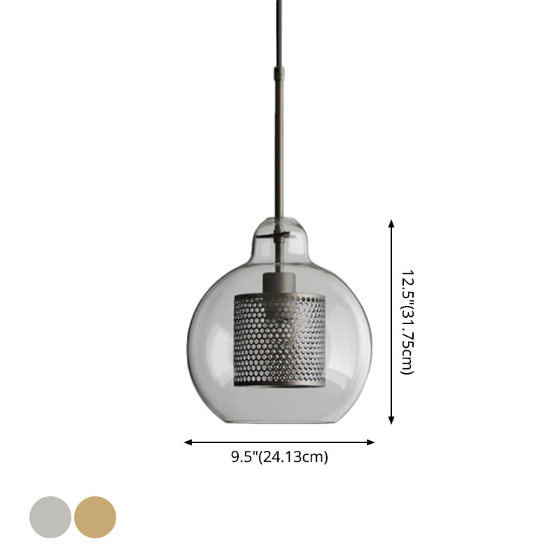 Modern Clear Glass Pendant Light For Dining Table - 1 Hanging Fixture