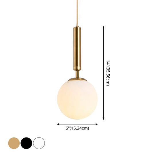 Modern White Hanging Glass Pendant Lamp For Bedroom Lighting