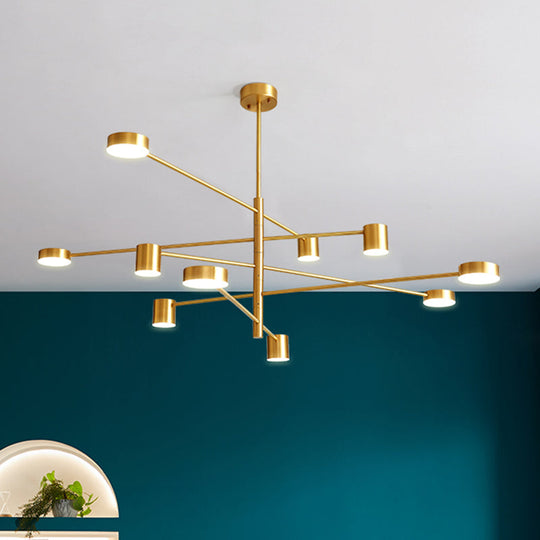 Modern Gold Pendant Light With Flat Discs - Hanging Ceiling Fixture