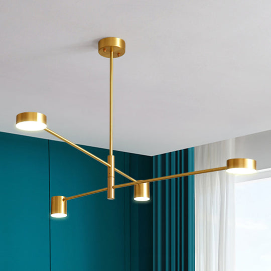 Modern Gold Pendant Light With Flat Discs - Hanging Ceiling Fixture
