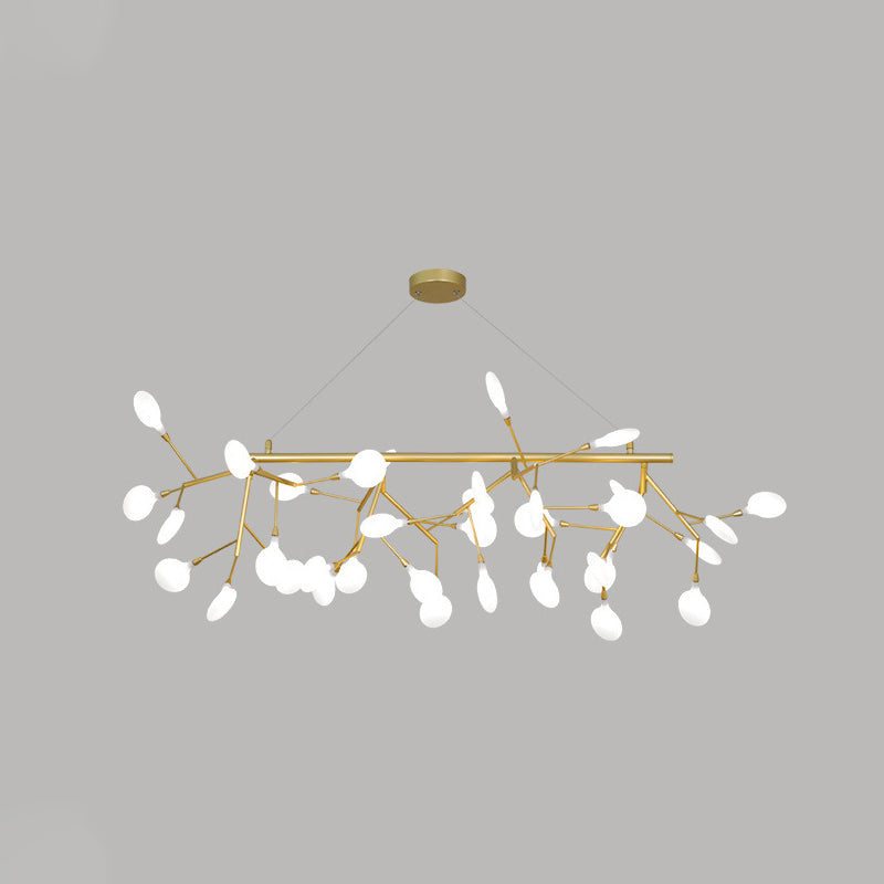 Contemporary Metal Pendant Lighting With Round Canopy For Bedroom - Island Branch Design 36 / Gold