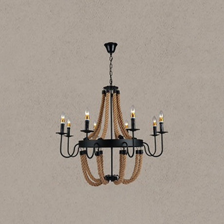 Industrial Wagon Wheel Chandelier Pendant With Adjustable Hanging Chain - Metal Ceiling Light For