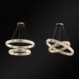 Modern Led Crystal Chandelier For Living Room Suspension Pendant Light Gold / 16+23.5 Warm