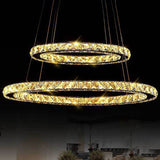 Contemporary Led Crystal Chandelier Pendant Lights For Bedroom Clear / 12+19.5 Warm