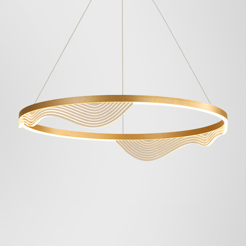 Stylish Lace-Adorned Metal Chandelier: Ultra-Modern Suspension Lighting For Living Room Gold / 31.5’