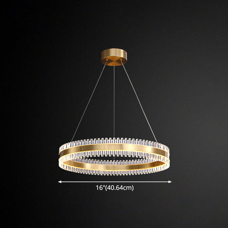 Contemporary Metal Chandelier Pendant Light - Interlace Rings Design For Living Room