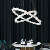 Modern Crystal Pendant Chandelier Light For Restaurants - Sleek Circular Design