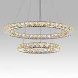 Stainless Steel Interlace Rings Pendant Light For Modern Bedrooms Clear / 12’ + 19.5’ White