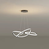 Modern Twist Chandelier Pendant Light For Living Room - Sleek Metal Design Black / 23.5 Remote