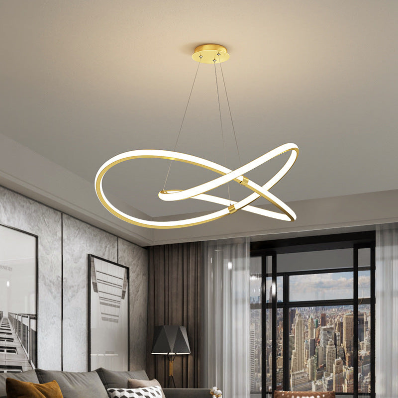 Twist Chandelier Metal Pendant Light For Living Room - Ultra-Modern Design