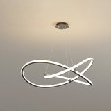Modern Twist Chandelier Pendant Light For Living Room - Sleek Metal Design Black / 39.5 Remote