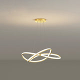 Modern Twist Chandelier Pendant Light For Living Room - Sleek Metal Design Gold / 23.5 Remote