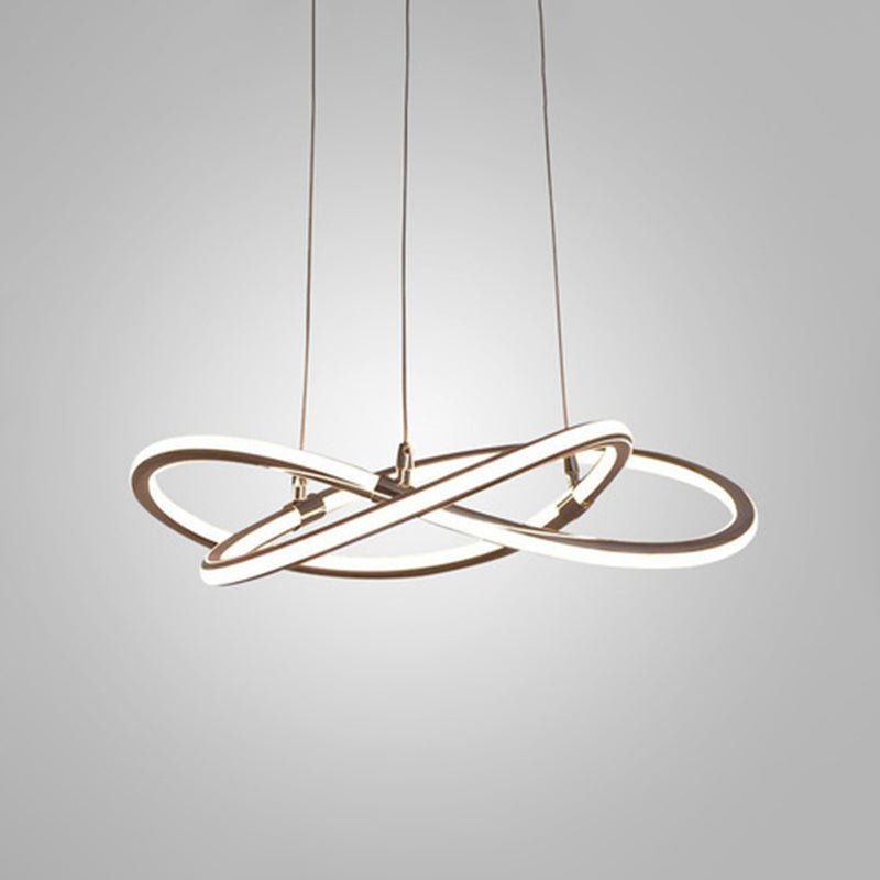 Modern Metal Strip Chandelier Pendant Light With Hanging Cord For Restaurants Gold / 23.5