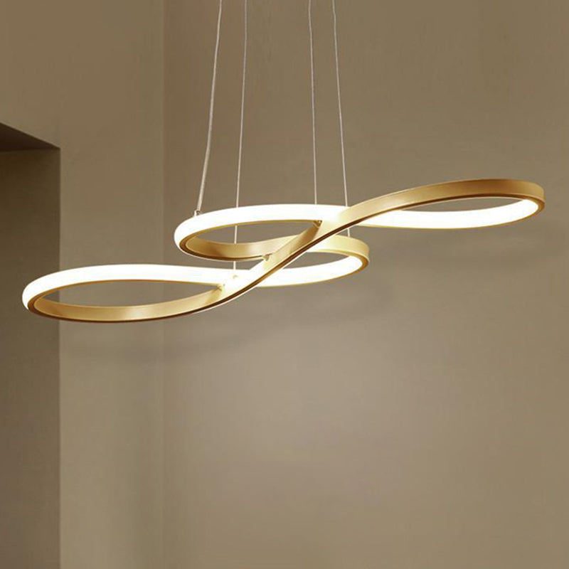 Modern Musical Note Chandelier: Stylish Metal Suspension Light For Restaurants Gold / 29.5 Warm