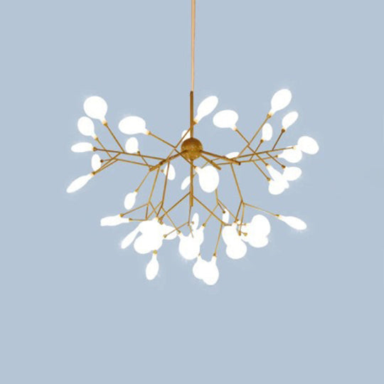 Contemporary Metal Branch Pendant Light With Led Suspension 45 / Gold