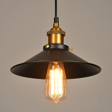 Industrial Style Black Metal Cone Pendant Lamp - Warehouse Lighting