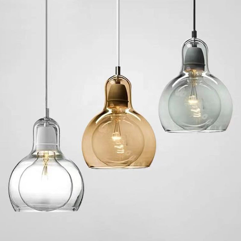 Contemporary Gourd Glass Pendant Light Fixture for Lounge