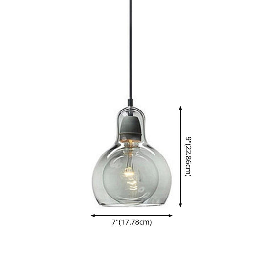 Contemporary Gourd Glass Pendant Light Fixture for Lounge