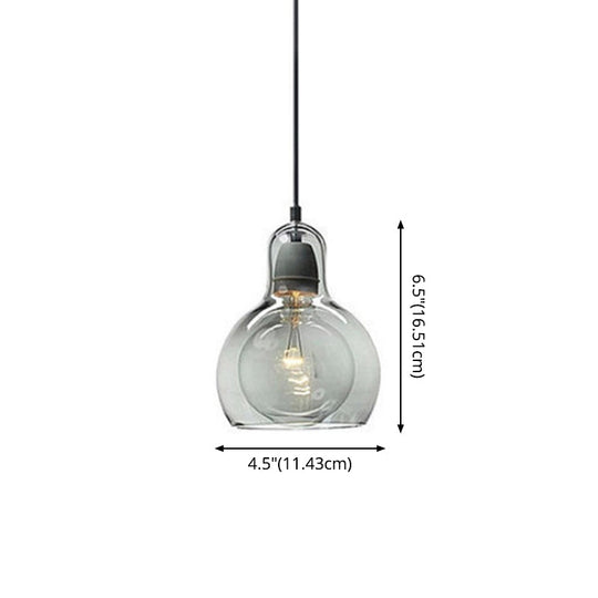 Contemporary Gourd Glass Pendant Light Fixture for Lounge