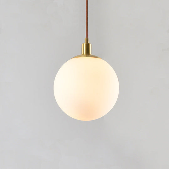 Contemporary Glass Pendant Light – Gold Spherical Design For Bedroom