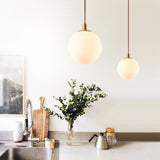 Contemporary Gold Pendant Light Fixture - Glass Spherical Hanging For Bedroom