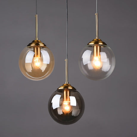 Modern Minimalist Glass Sphere Pendant Light Fixture For Indoor Ceiling