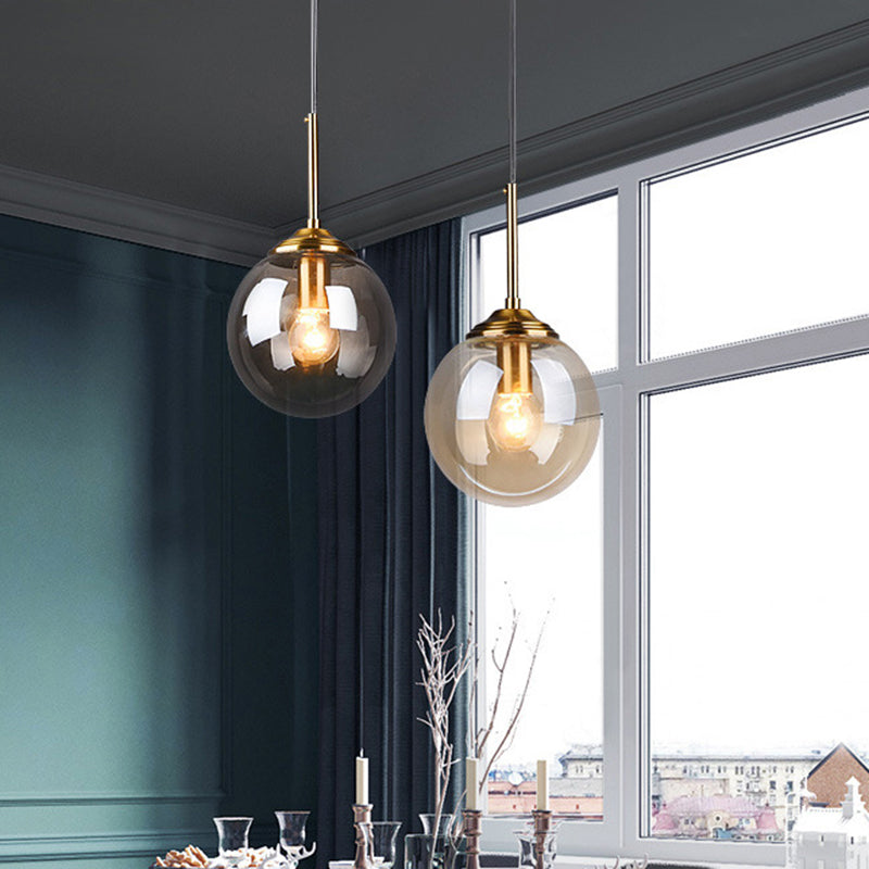 Modern Minimalist Glass Sphere Pendant Light Fixture For Indoor Ceiling