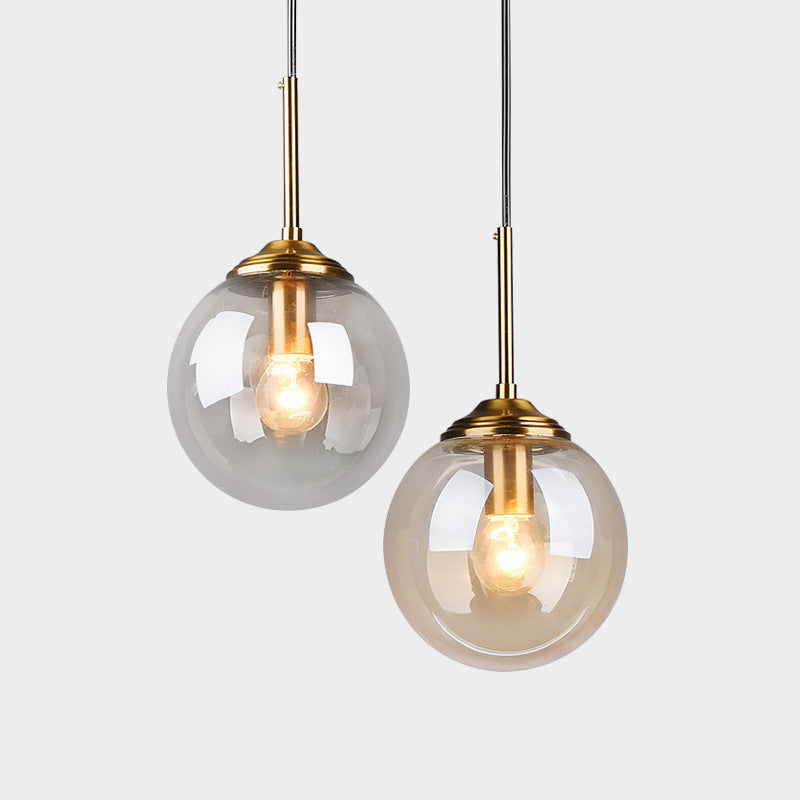 Minimalist Glass Sphere Pendant Light Fixture For Modern Indoor Ceiling Lighting