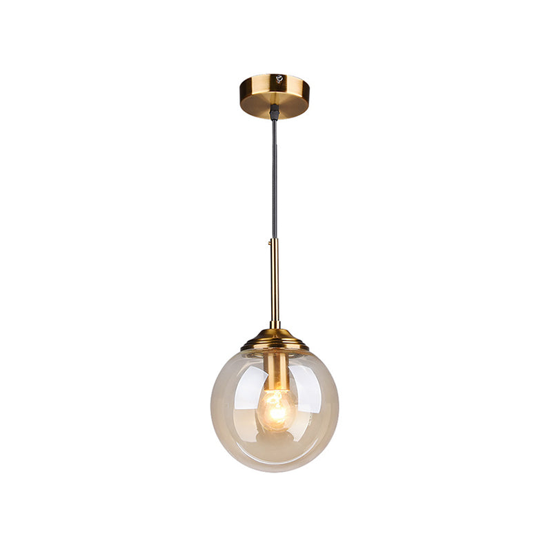 Minimalist Glass Sphere Pendant Light Fixture For Modern Indoor Ceiling Lighting