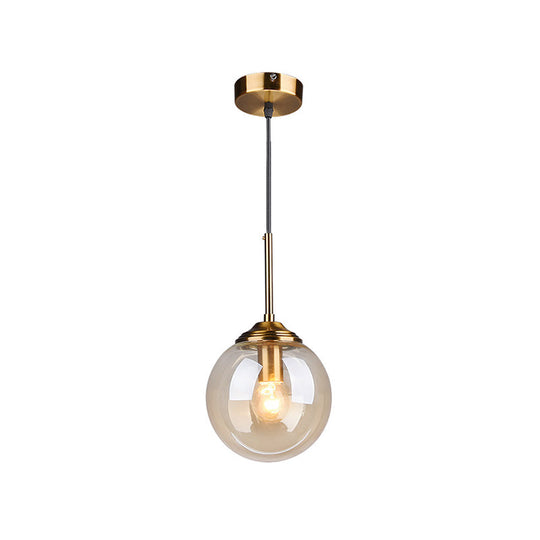 Modern Minimalist Glass Sphere Pendant Light Fixture For Indoor Ceiling