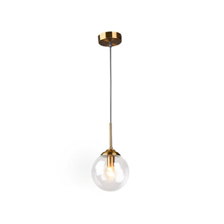 Modern Minimalist Glass Sphere Pendant Light Fixture For Indoor Ceiling Clear / Round