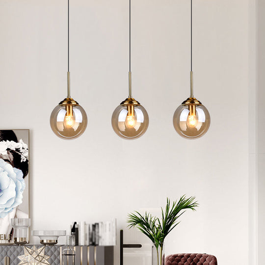 Minimalist Glass Sphere Pendant Light Fixture For Modern Indoor Ceiling Lighting